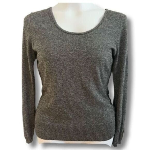 Madison Gray Sparkly Soft Scoop neck long sleeve sweater. Size XL - Picture 1 of 6